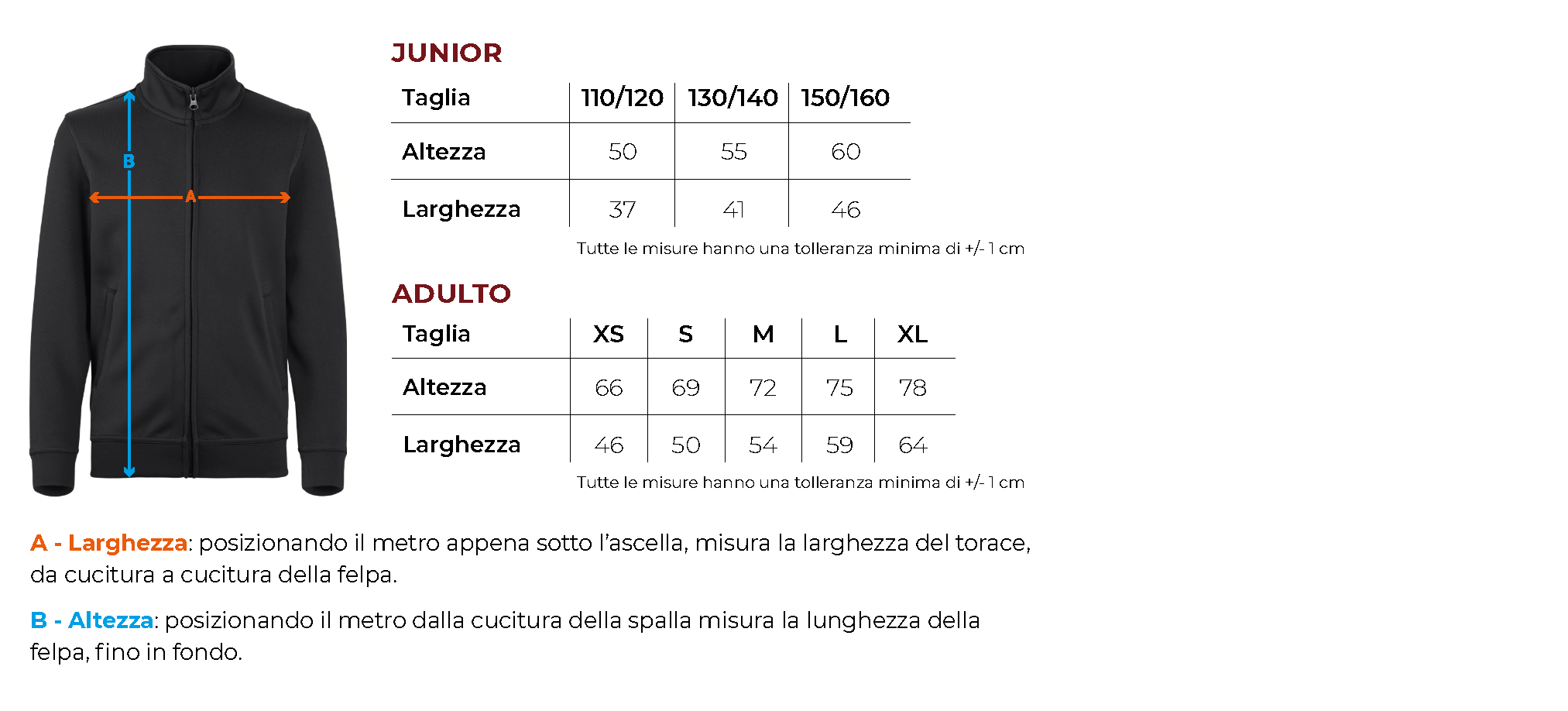 Tabella taglie 2 021068 021016 secondaria comonte