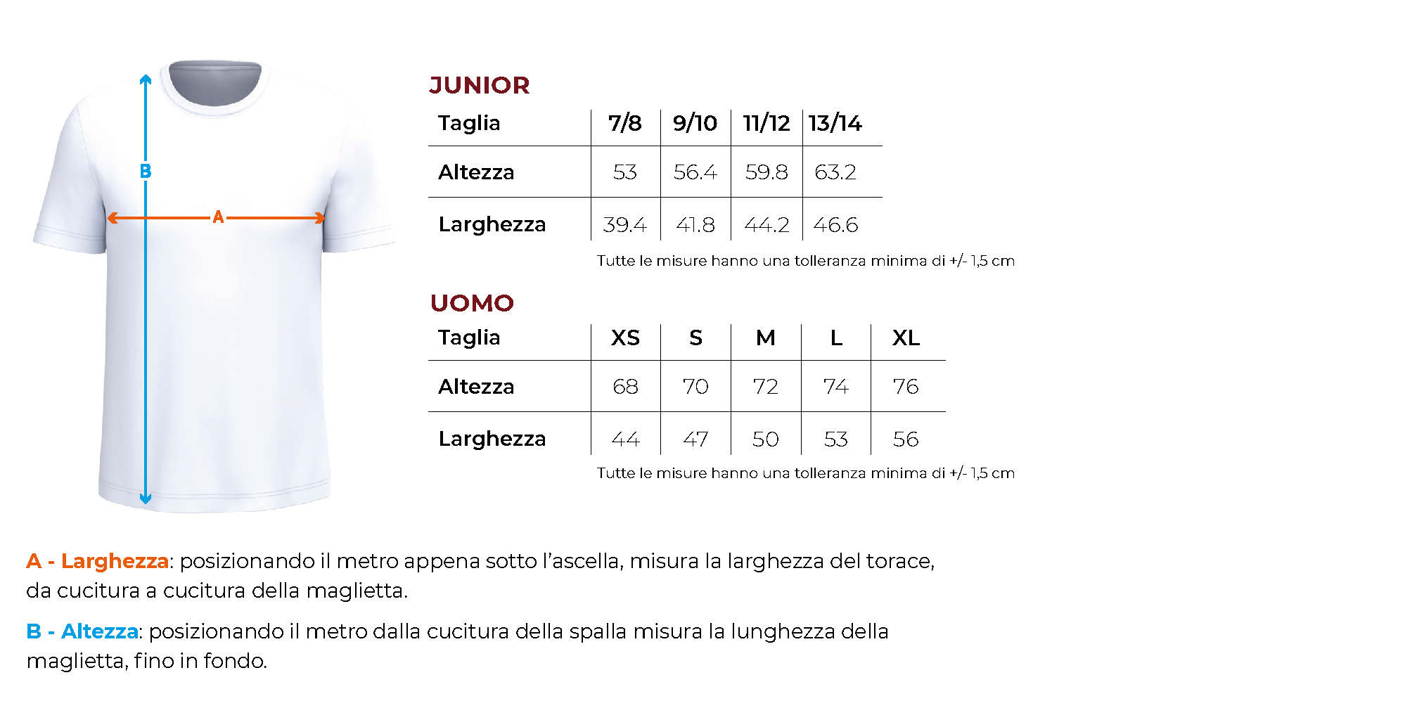 Tabella taglie 2 bsk050 bs050 secondaria 2 comonte