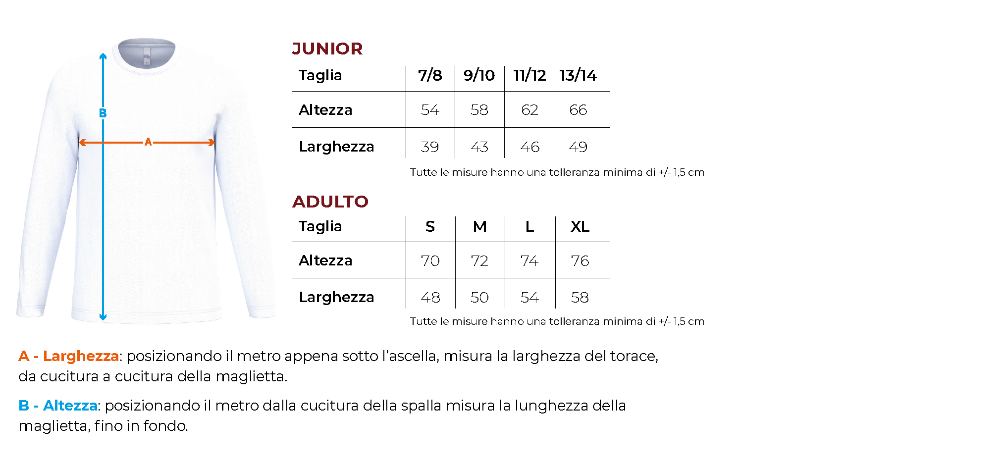 Tabella taglie 2 bsk050 bs050 secondaria 2 comonte