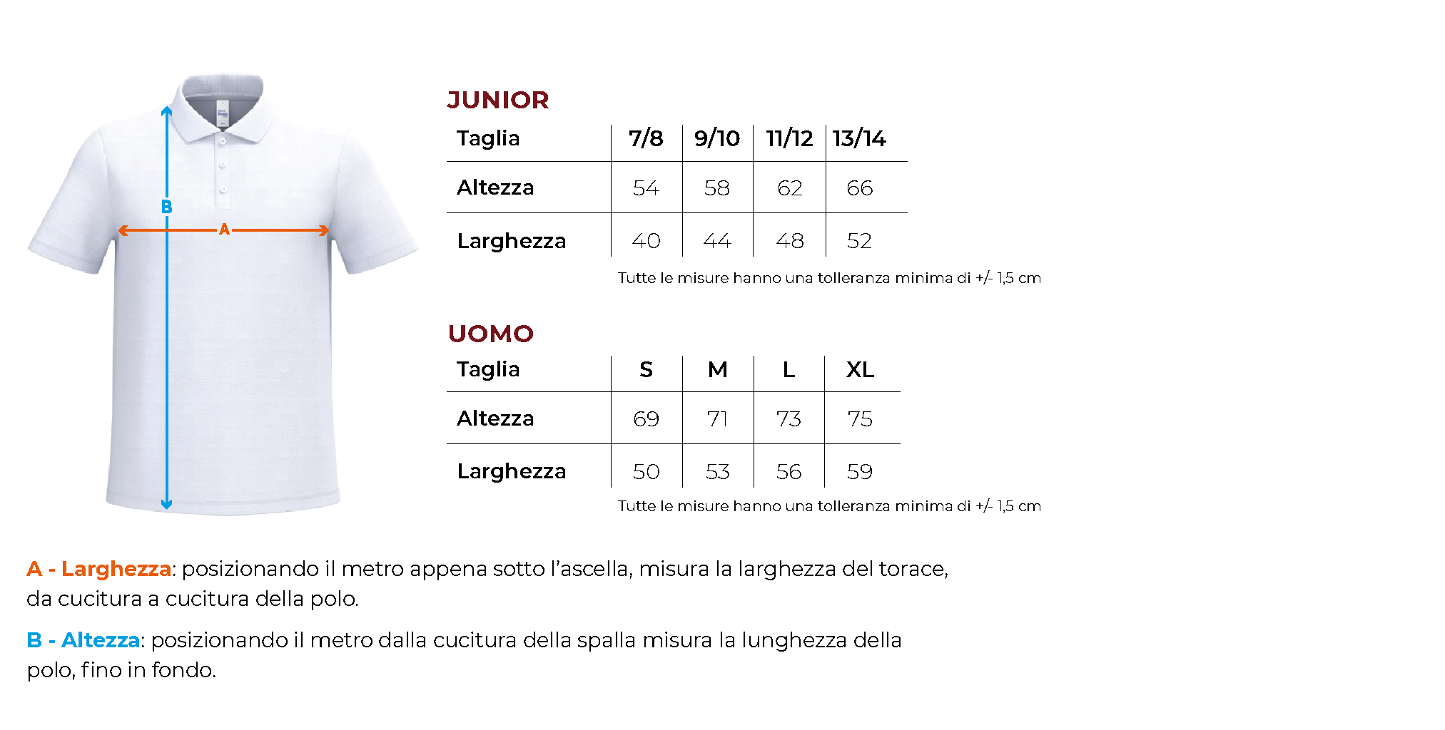 Tabella taglie 2 bsk201 bs201 secondaria comonte