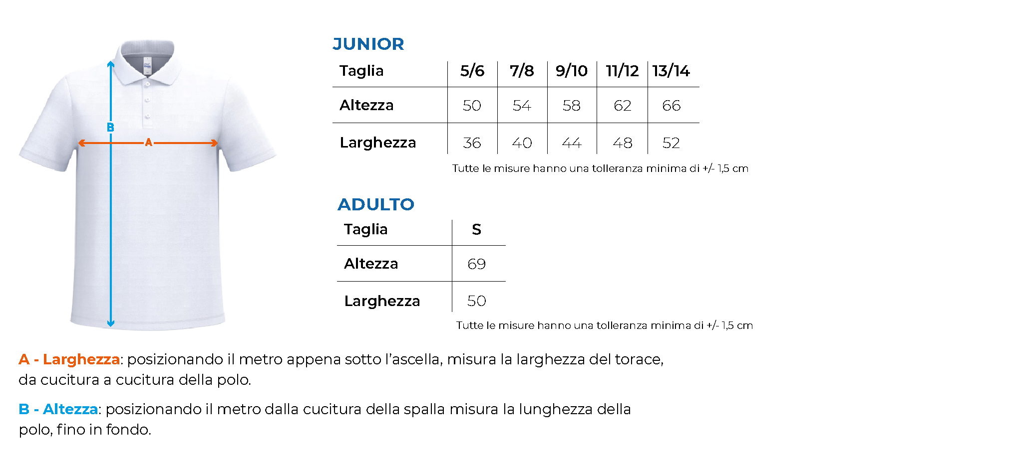 Tabella taglie bsk201 bs201 primaria