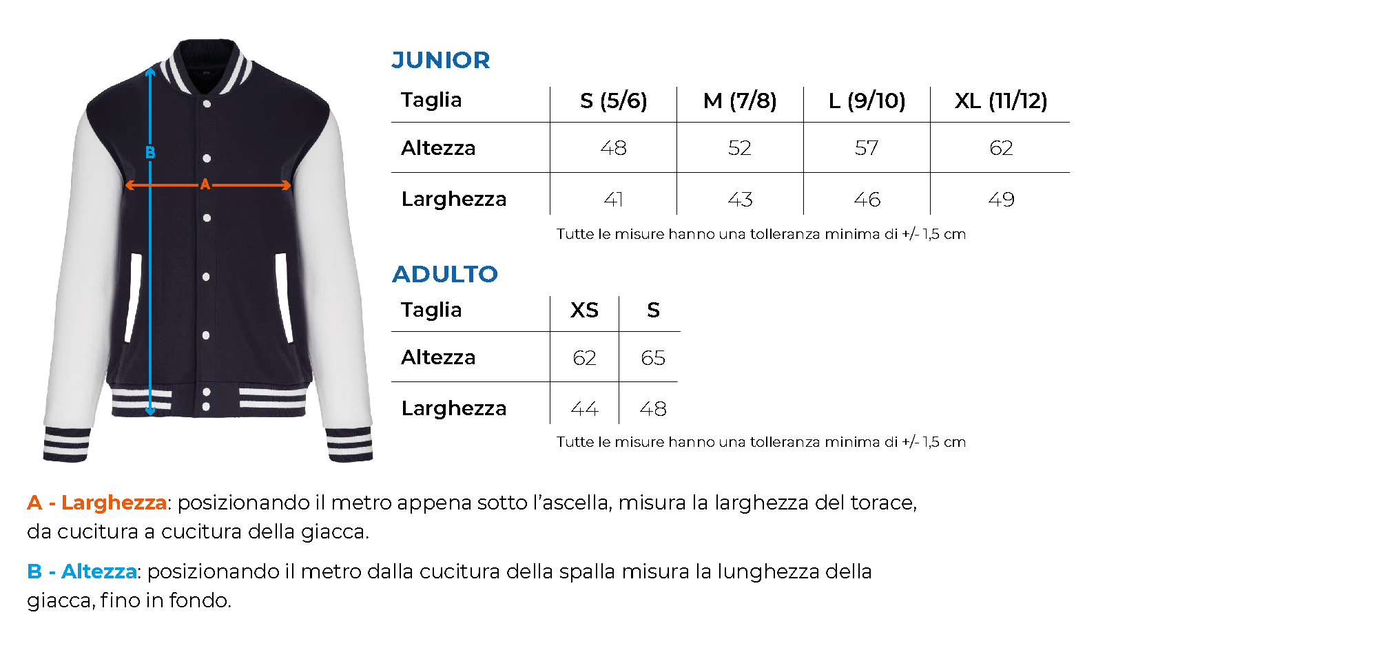 Tabella taglie jh043j jh043 primaria 2 comonte