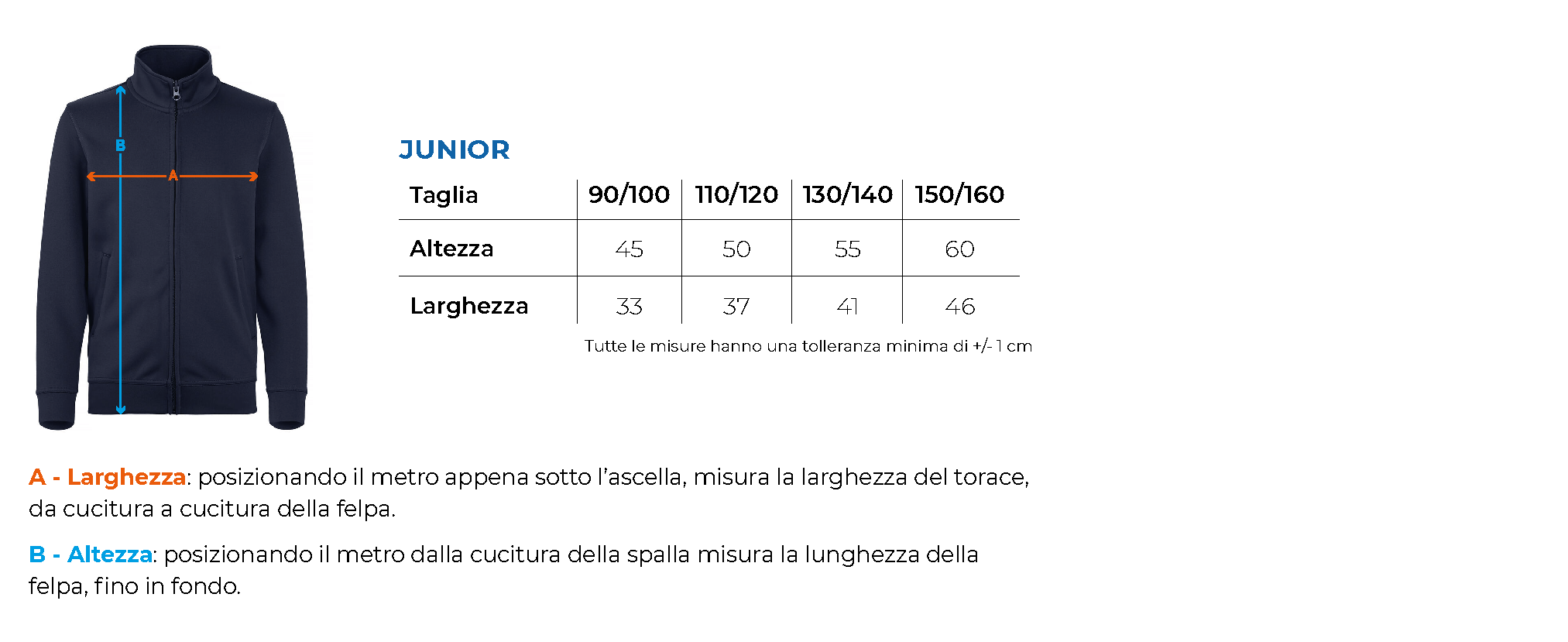Tabella taglie 021068 021016 primaria 2 comonte